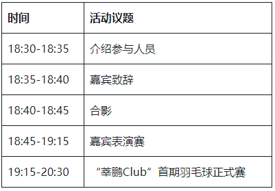 “莘鹏 Club”体育活动启动仪式暨首期羽毛球活动通知