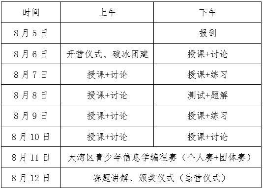 023年大湾区青少年信息学能力提升夏令营报名通知"