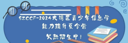 SZCCF2024年大湾区信息学能力提升夏令营报名通知！